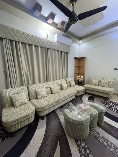 Elegant L-Shape Sofa Set with Center Table – Complete Living Room Set