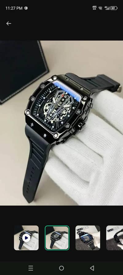 Richard millie Black Skeleton Watch