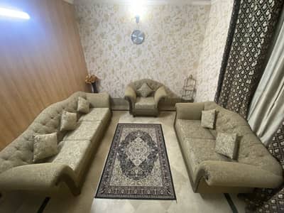 sofa set with curtains