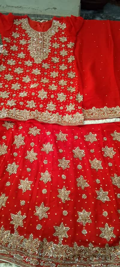 Beautiful Red Lehenga choli Heavy Golden Work