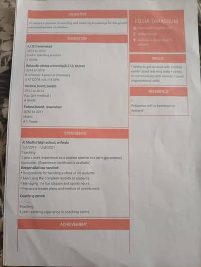 tution for class 1 to f. sc in gulistan johar block 8