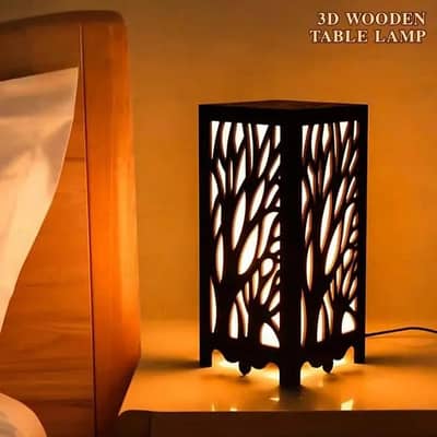 3D tree design wooden table lamp