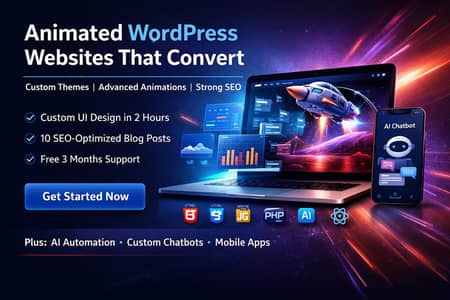 We Develop Premium Animated WordPress Websites with custom themes