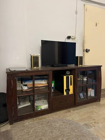 Wooden TV Stand / Media Console - with Sony LED TV