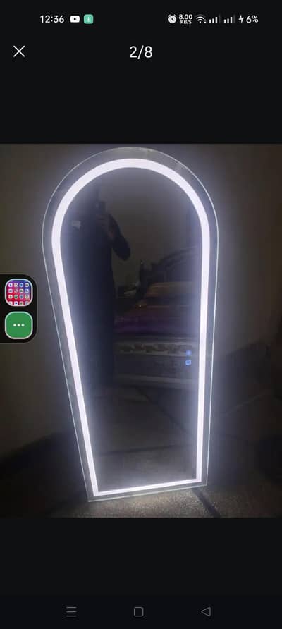 urgent Full Body Wall Mirror with light and Bluetooth Adjustable Stand