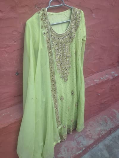 beautiful heavy embroidered frock/function,party, casual wear