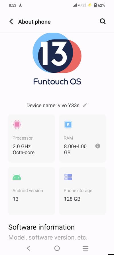 Vivo y 33 s  . 8/128