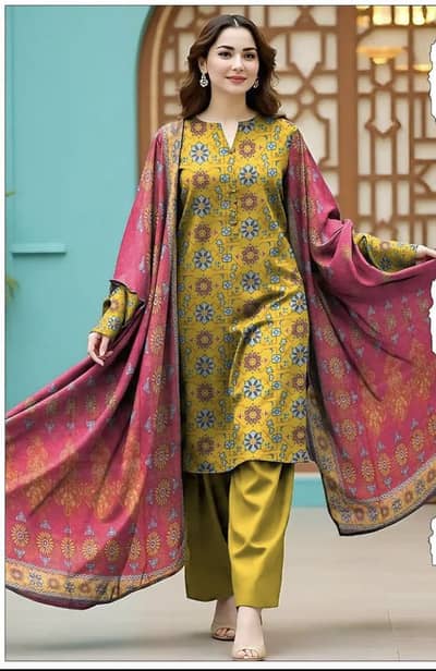 3Pcs women’s unstitched printed suit