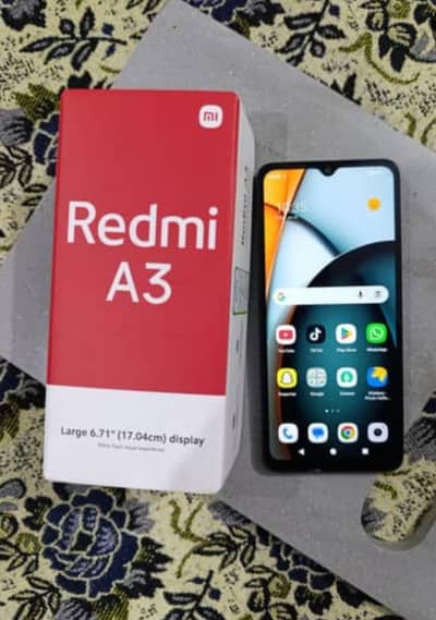 Redmi A3 4gb 64 gb with box charger no open no repair