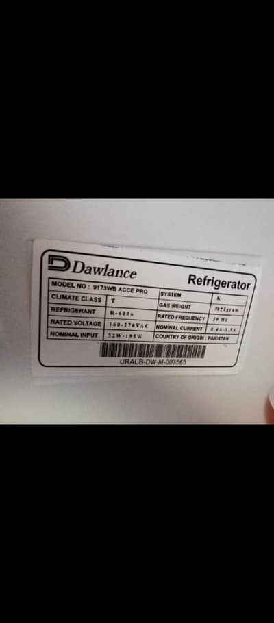 Dawlance Refrigerator for sale