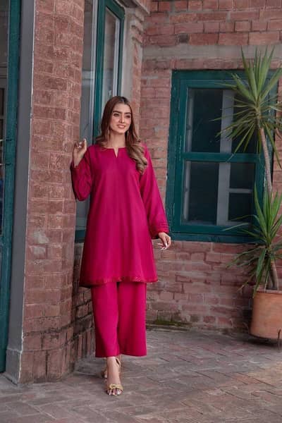Women Stitched 2 Piece Suit – Shirt Trouser – Casual Wear