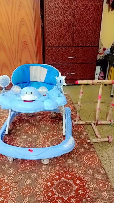 walker with free wooden walker