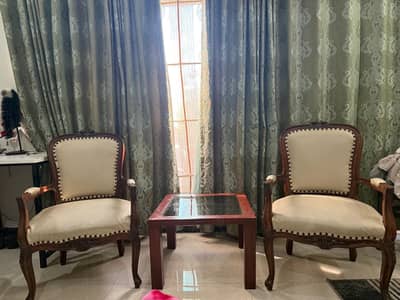 For Sale: Classic Wooden Arm Chairs (Set of 2)