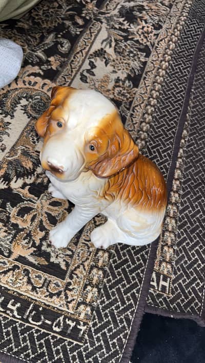 Cute Ceramic Dog Showpiece for Home Decoration”