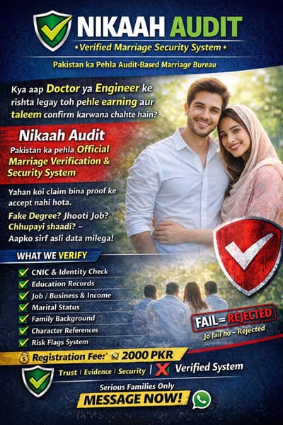 100% Verified Marriage Bureau | Pakistan & Overseas Rishta service