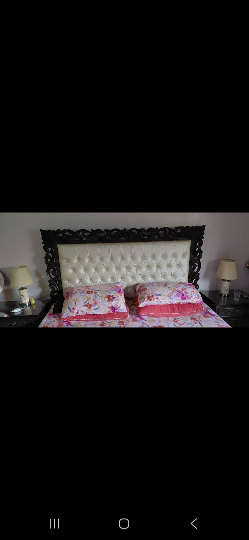bed set with dressing table, solid wood. 1