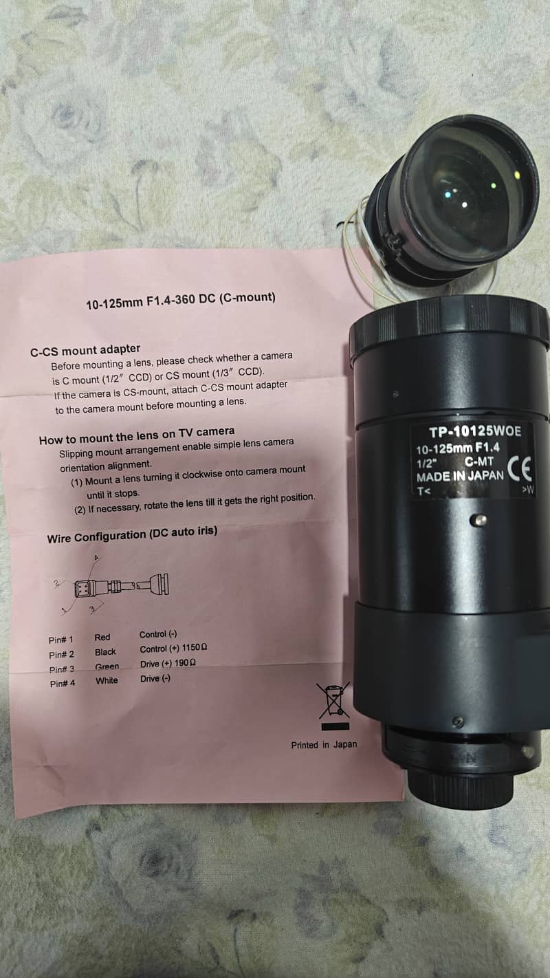 C Mounted camera lense 0