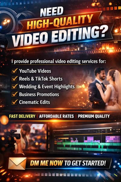Video Editing Service Availble In Reasonable Prices