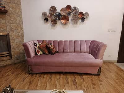 3 seater Pink Velvet Sofa