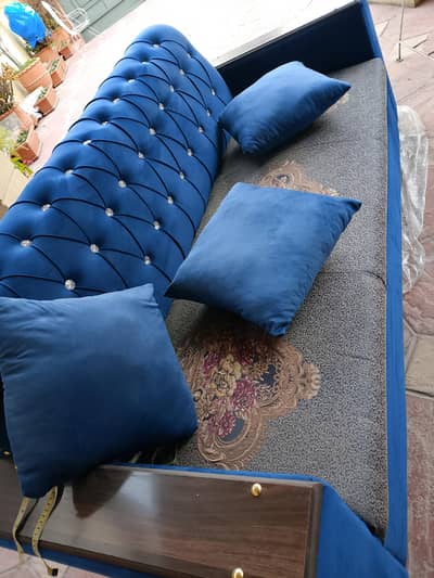 05 seater sofa set new, blue colour
