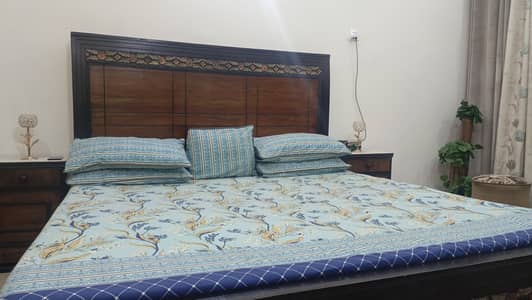 Bed  two side table mattres and dressing table