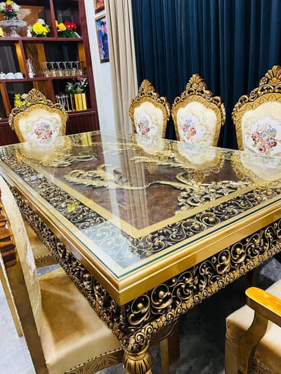 DINING Table with 8 Chairs Brand New Set Only 1 month used