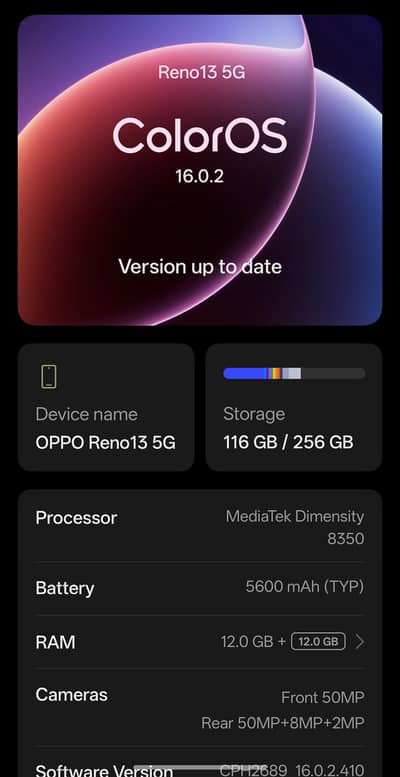 Oppo Reno 13 5g / 256 gb