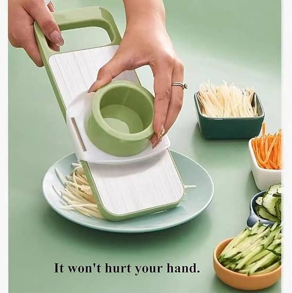 Food Slicer for Kitchen – Stainless Steel 5-Blade Vegetable Cutter | Onion, Potato, Fruit & Mandoline Slicer