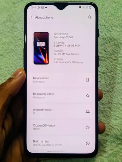 One plus 6T pta Approved  Without Box Stock Available