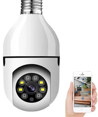LED BULB CAMERA WIFI PANORAMIC NIGHT VISION WITH V380 PRO APP –