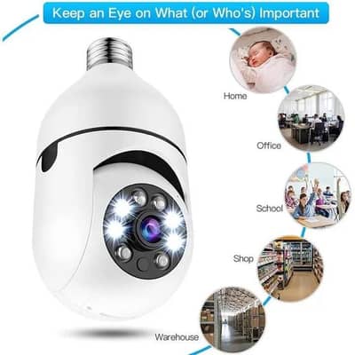 BULB Camera Night vision two way audio motion detection camera