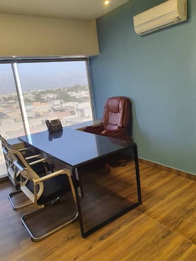 NEAR 26 VIP LAVISH FURNISHED OFFICE FOR RENT MEZZANINE FLOOR 4 WASHROOM WITH SPRATE ENTRANCE 24/7 ACCESS