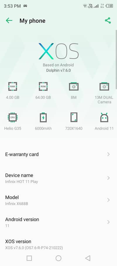 infinix hot 11 play. 4+64