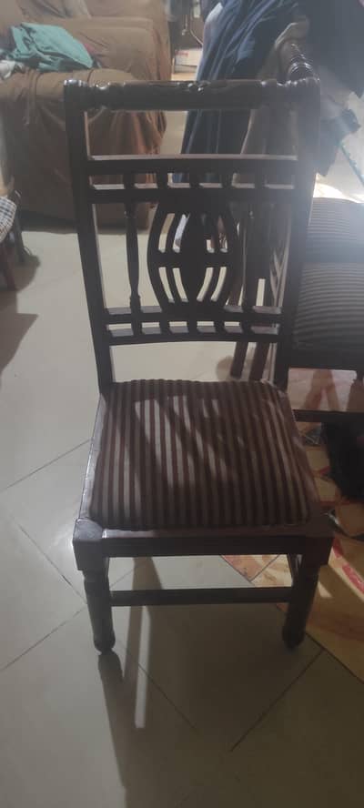 six chairs wooden dining table