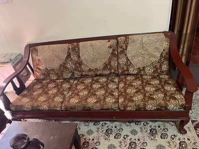 wooden  5 seater (3+2)  sofa set with geddeyan