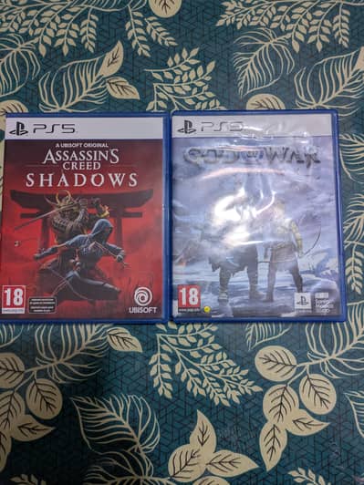 assassin's creed shadows  & god of war regnarok ps5 10/10 games