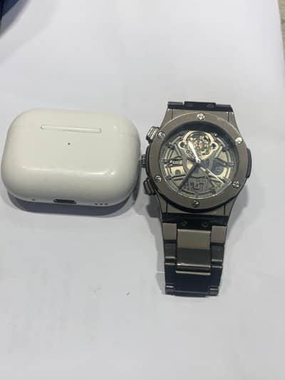 Hublot ( Time+ Date ) + Aipods Pro 2 with box