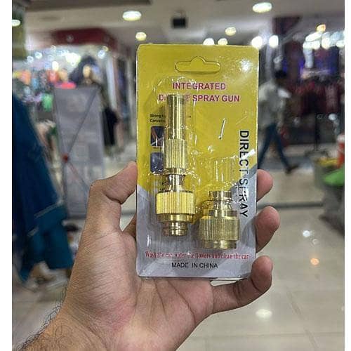 Brass Nozzle Water Spray Gun Jet Hose Nozzles Pipe High Pressure For Car, Bike, Window Cleaning Sprayer And Plants Gardening Washing (Without Pipe) Golden