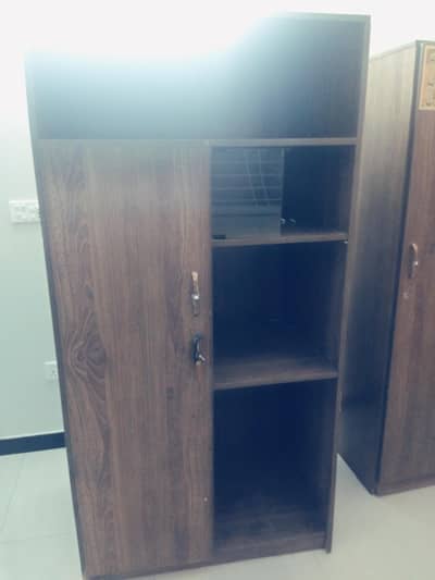 split cabinet with hangin storage