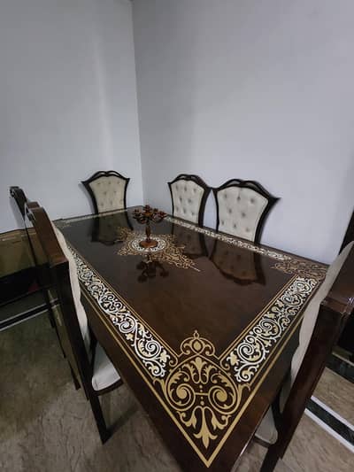 Glass wood Dining Table/Dining table/6 seater dining/Dining for sale