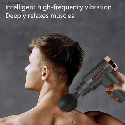 Smart Percussion Massage Gun – Deep Tissue Muscle Relaxer with 4 Heads