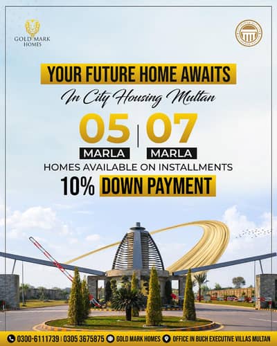 5 & 7 Marla Residential Plots Available on Instalments in City Housing Multan