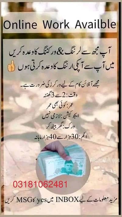 Part time jobs available, Online earning ,
