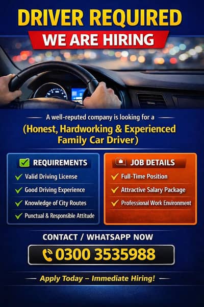 Urgent Driver Needed