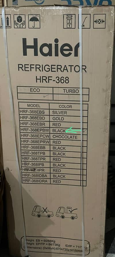 Haier HR-F368EPBW Refrigerator | Brand New | Box Pack | Unused