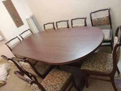 Dinning table with 10 seating chairs
