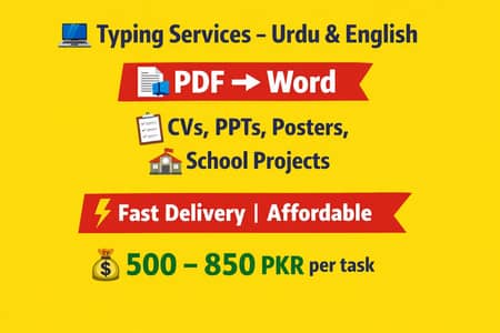 Fast Typing & PDF to Word | CVs, PPTs & School Projects