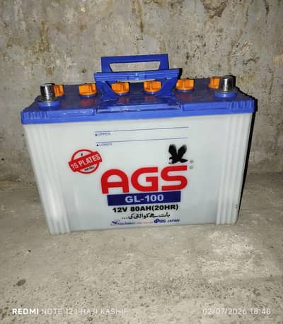 AGS 15 plate battery 100  ampere mashallah VIP