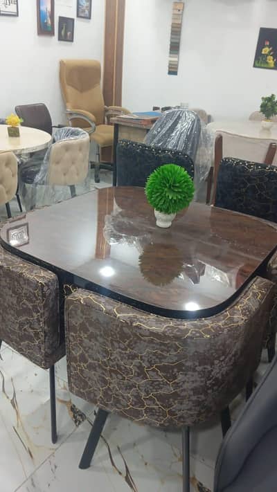 Dining set 4 chairs with table