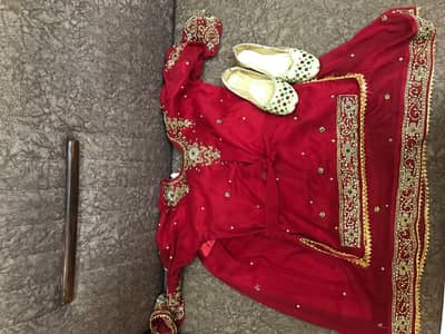 3yr old babygirl red sharara with khussa